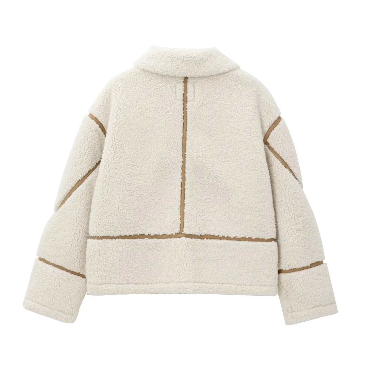 Contrast Faux Fur Lamb Wool Jacket