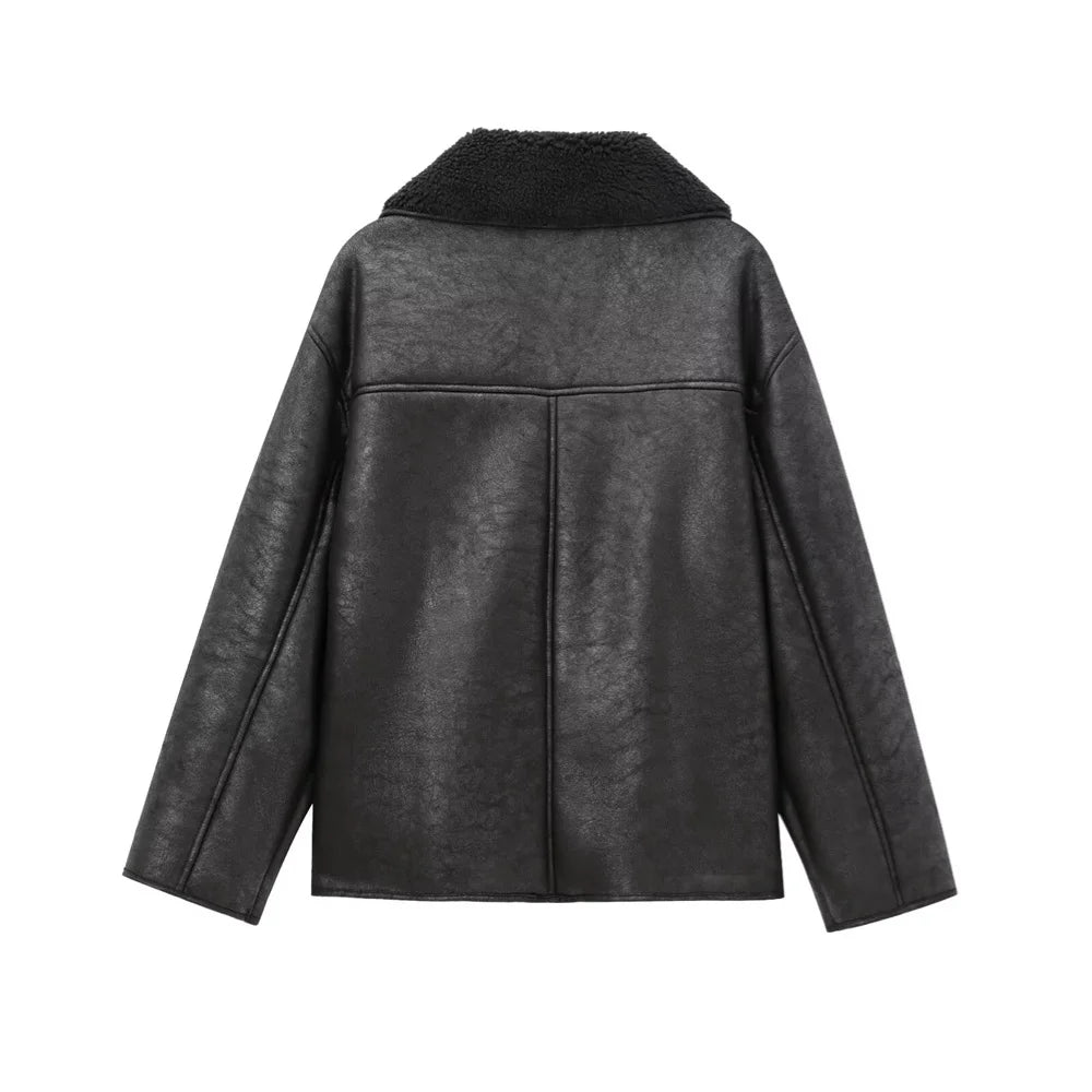 Fleece Collar Winter Coat