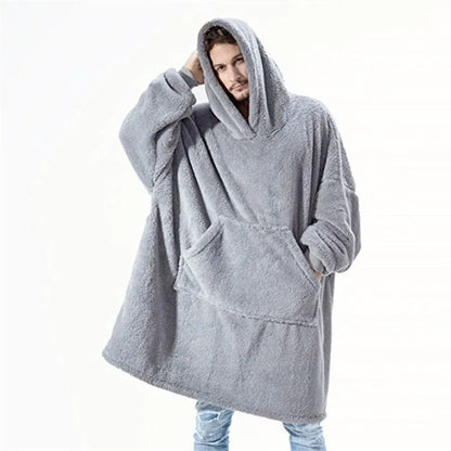 Wine Red Double-faced Hoodie Blanket
