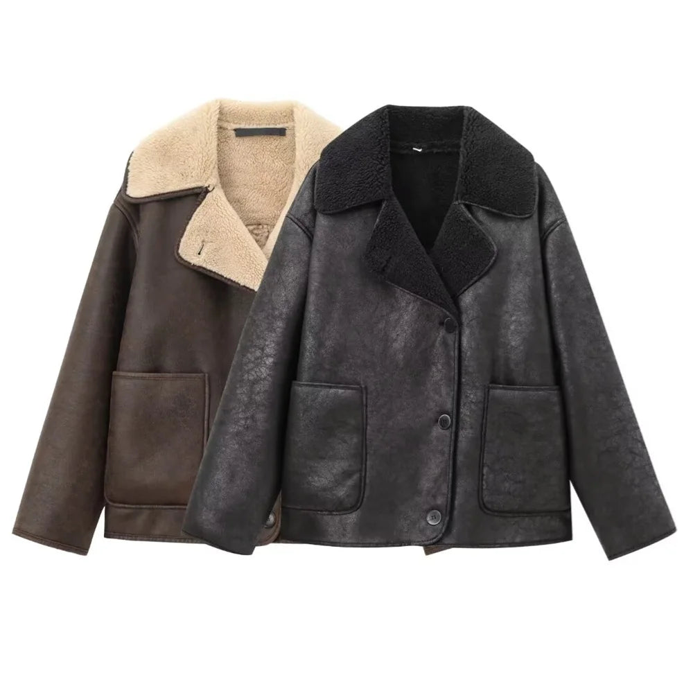 Fleece Collar Winter Coat