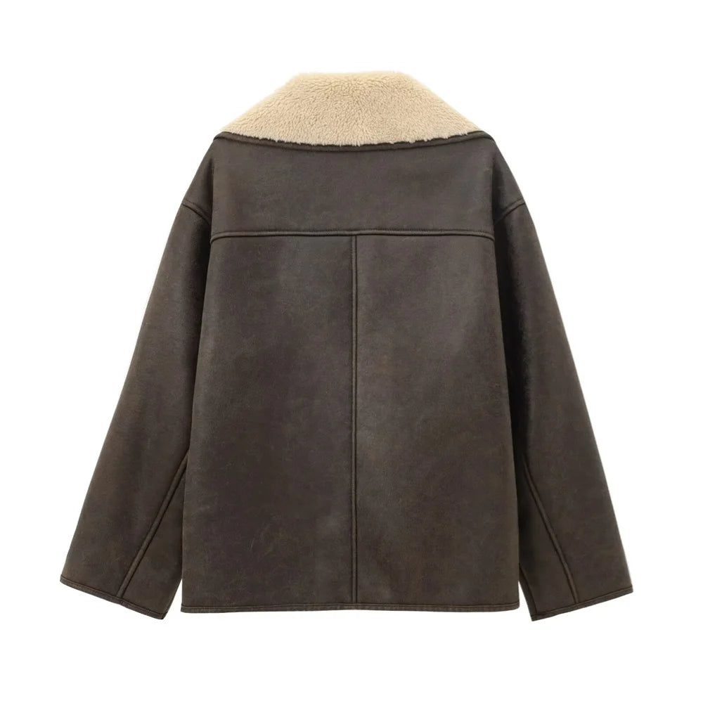 Fleece Collar Winter Coat