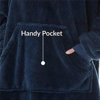 Wine Red Double-faced Hoodie Blanket