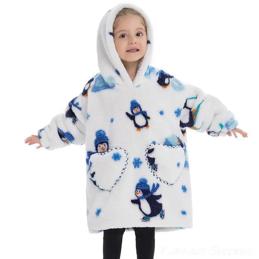 Penguin White Blanket Hoodie