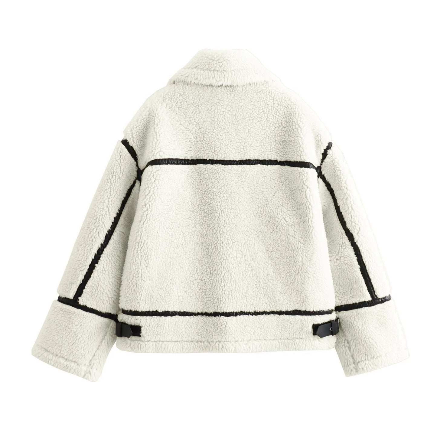 Contrast Faux Fur Lamb Wool Jacket